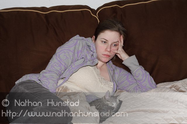 Julia Miller snuggles up with ????